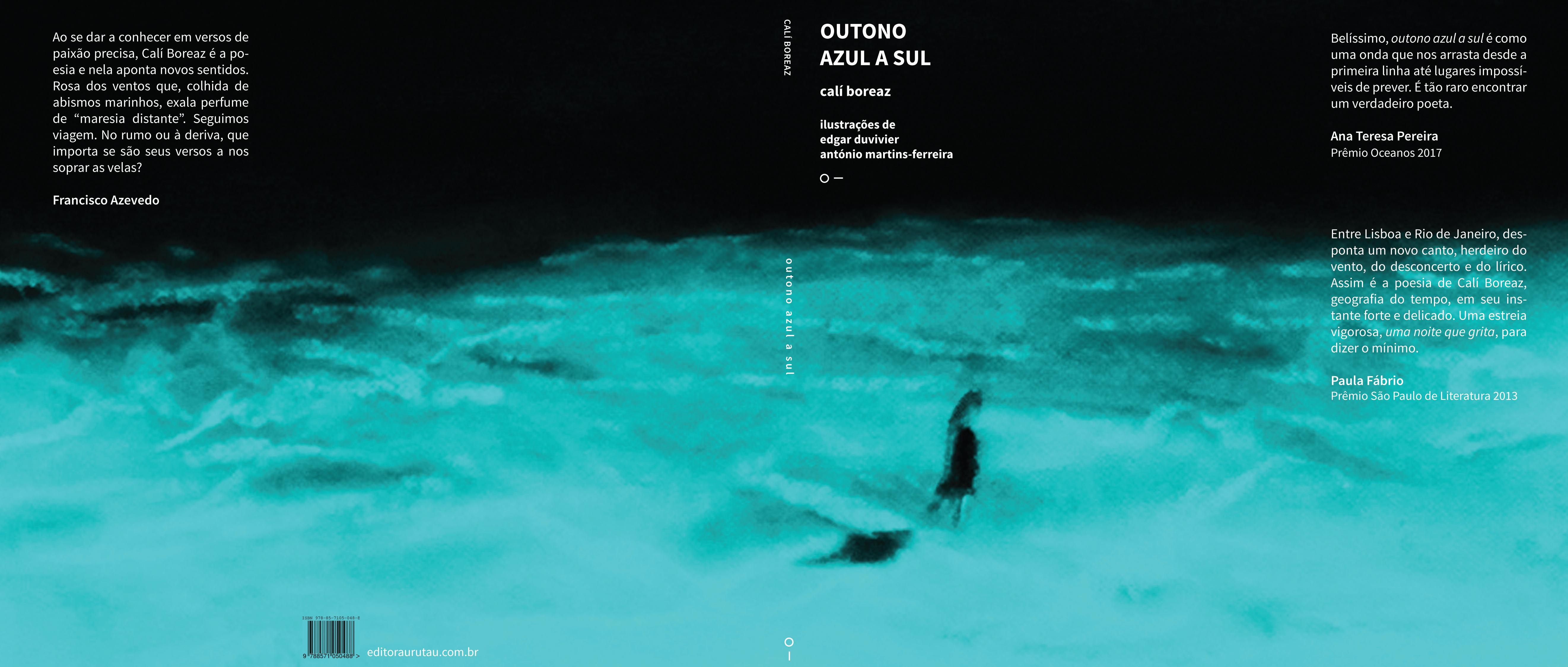 outono azul a sul capa integral - "ficou ali com o olhar perdido no desenho de um nome" - Três poemas de Calí Boreaz