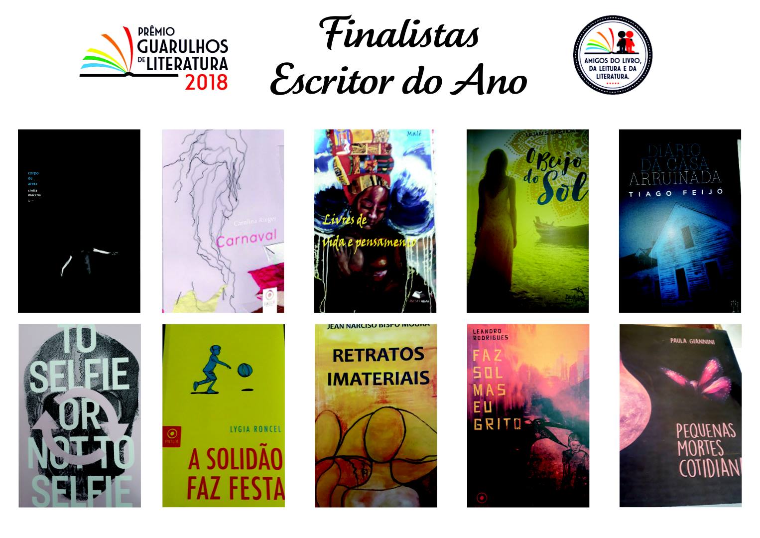 PREMIO GUARULHOS FINALISTA 2018 - Finalistas do Prêmio Guarulhos de Literatura - 2018