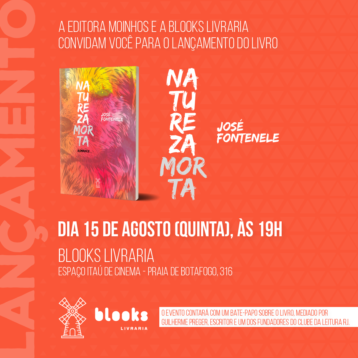 Convite José Fontenele - Lançamento do romance "Natureza Morta" (Editora Moinhos)