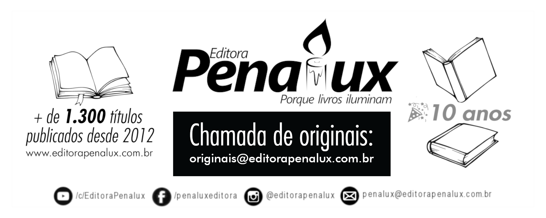 chamadaoriginal - Penalux completa 10 anos e pretende ultrapassar 1500 títulos publicados em 2023 com chamada aberta de originais